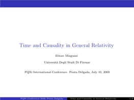 Time and Causality in General Relativity