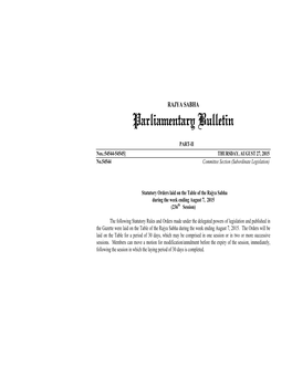 Parliamentary Bulletin