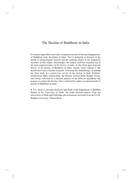 The Decline of Buddhism in India