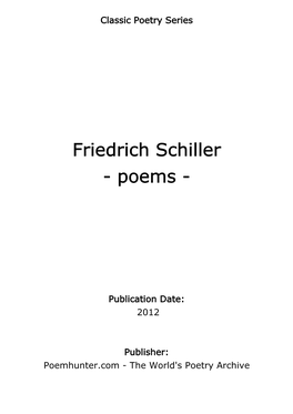 Friedrich Schiller - Poems