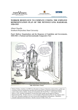 Worker Resistance to Company Unions: the Employe Representation Plan of the Pennsylvania Railroad, 1920-1935