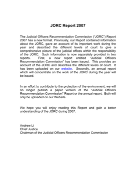 JORC Report 2007