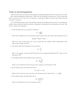 Units in Electromagnetism (PDF)