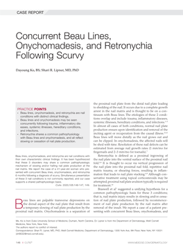 Concurrent Beau Lines, Onychomadesis, and Retronychia Following Scurvy