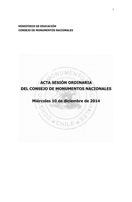Acta Sesión Ordinaria Del Consejo De Monumentos Nacionales
