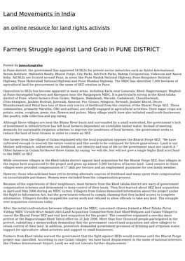 Land Movements in India Farmers Struggle Against Land Grab in PUNE DISTRICT