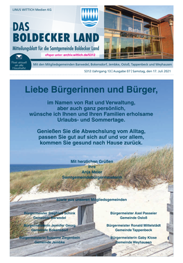 DAS BOLDECKER LAND Mitteilungsblatt Für Die Samtgemeinde Boldecker Land Epaper Unter: Archiv.Wittich.De/5312