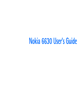 Nokia 6630 User's Guide