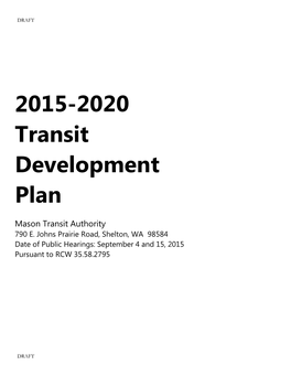 2015-2020 Transit Development Plan