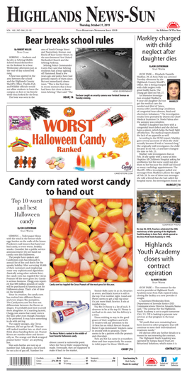 HIGHLANDS NEWS-SUN Thursday, October 31, 2019