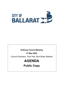 27 May 2020 Ordinary Council Meeting Agenda