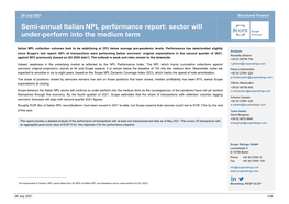 Semi-Annual Italian NPL Performance Report: 60% Of
