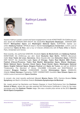 Kathryn Lewek Soprano