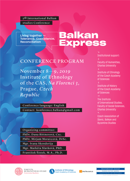 Balkan Express 2019: Living Together — Tolerance, Coexistence, Reconciliation”