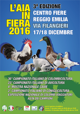 Mangimi, Misti E Granaglie Per Gli Animali Da Cortile FIAV - Elenco Espositori - XXIII CAMPIONATI ITALIANI - REGGIO EMILIA 2016