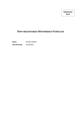 Non-Registered Motorised Vehicles