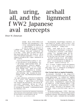 Alan Turing, Marshall Hall, and the Alignment of WW2 Japanese Naval Intercepts