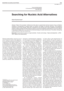 Searching for Nucleic Acid Alternatives