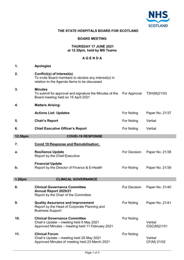 Board Papers -June 2021