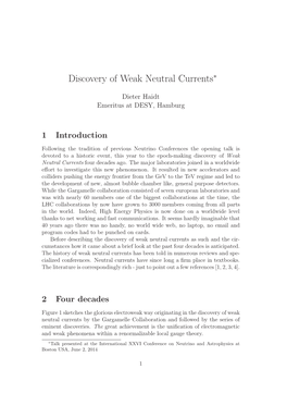 Discovery of Weak Neutral Currents∗