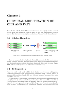 Chapter 3 CHEMICAL MODIFICATION of OILS and FATS