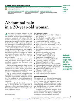 Abdominal Pain in a 20-Year-Old Woman