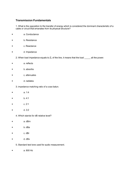 Transmission Fundamentals