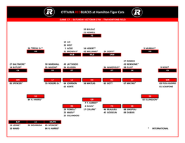 OTTAWA REDBLACKS at Hamilton Tiger Cats