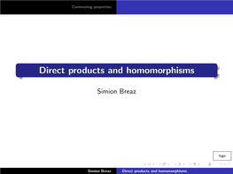 Direct Products and Homomorphisms