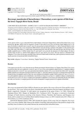 Bryconops Munduruku (Characiformes: Characidae), a New Species of Fish from the Lower Tapajós River Basin, Brazil