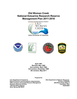 Old Woman Creek National Estuarine Research Reserve Management Plan 2011-2016