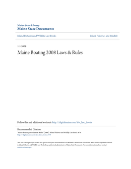 Maine Boating 2008 Laws & Rules