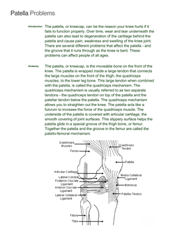 Patella Problems