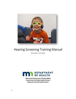 Hearing Screening Training Manual REVISED 12/2018