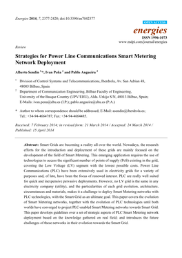 Strategies for Power Line Communications Smart Metering Network Deployment
