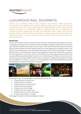 Luxurious Rail Journeys