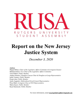 Report on the New Jersey Justice System