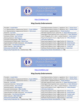 King County Endorsements