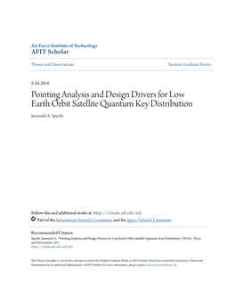 Pointing Analysis and Design Drivers for Low Earth Orbit Satellite Quantum Key Distribution Jeremiah A
