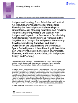 Indigenous Planning