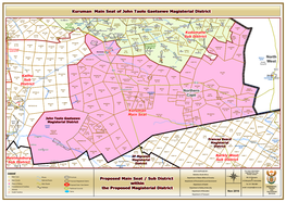 North West Northern Cape Proposed Main Seat / Sub District Within The