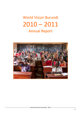 World Vision Burundi Annual Report