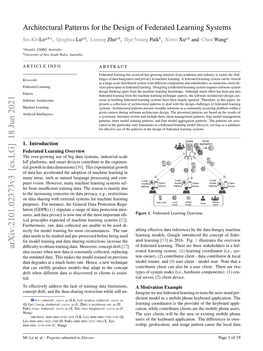 Architectural Patterns for the Design of Federated Learning Systems