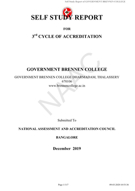 Self Study Report of GOVERNMENT BRENNEN COLLEGE