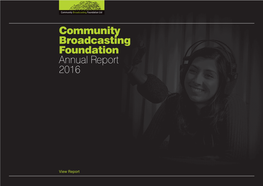 Community Broadcasting Foundation Annual Report 2016