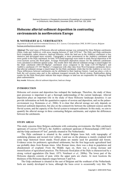 Holocene Alluvial Sediment Deposition in Contrasting Environments in Northwestern Europe