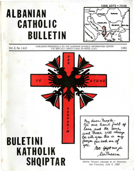 Albanian Catholic Bulletin Buletini Katholik Shqiptar
