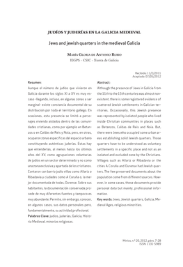 Jews and Jewish Quarters in the Medieval Galicia