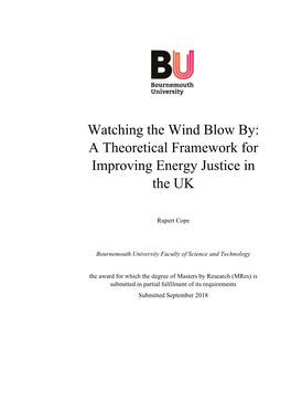 A Theoretical Framework for Improving Energy Justice in the UK