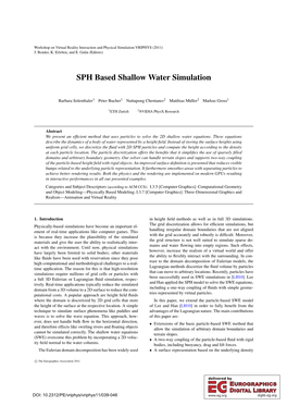 SPH Based Shallow Water Simulation